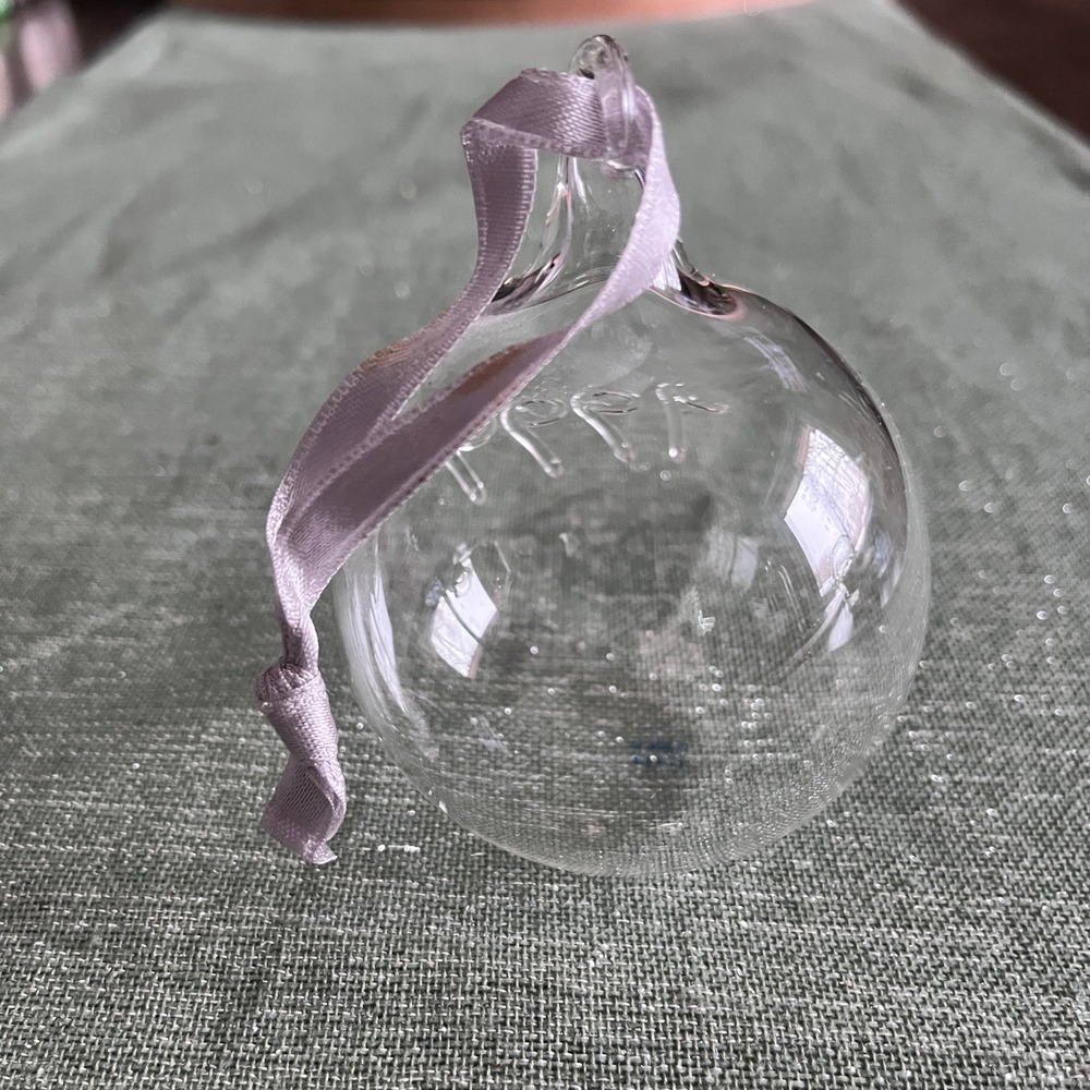 1999 Hand Blown Glass Christmas Ornament Sphere Clear Made in Italy - Picture 2 of 4